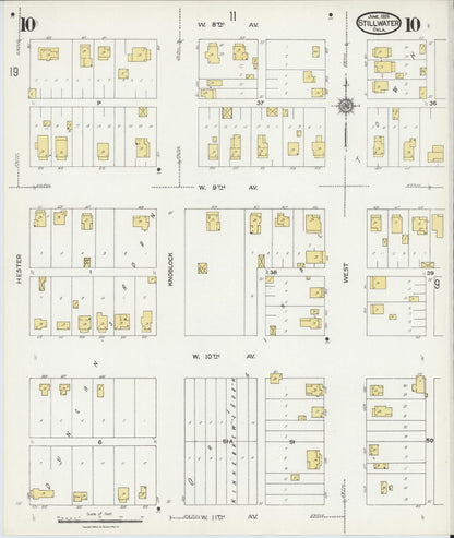 Sanborn Fire Insurance Map from Stillwater, Payne County, Oklahoma (1924), Sheet #0010 - Complete Map Set gallery image, historic Sanborn map, vintage wall art, Oklahoma Oklahoma