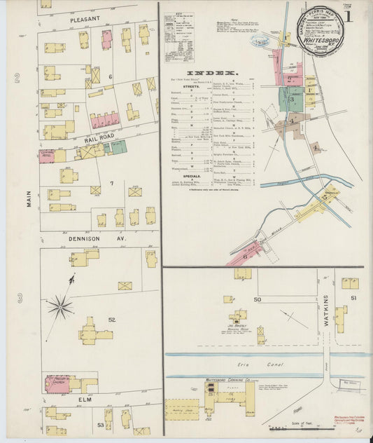 Sanborn Fire Insurance Map from Whitesboro, Oneida County, New York (1894), Sheet #0001 - Historic Sanborn Fire Insurance Map Print, vintage old map wall art, antique decor, genealogy gift, New York New York map