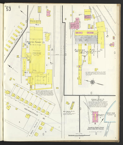 Sanborn Fire Insurance Map from Anniston, Calhoun County, Alabama (1925), Sheet #0053 - Complete Map Set gallery image, historic Sanborn map, vintage wall art, Alabama Alabama