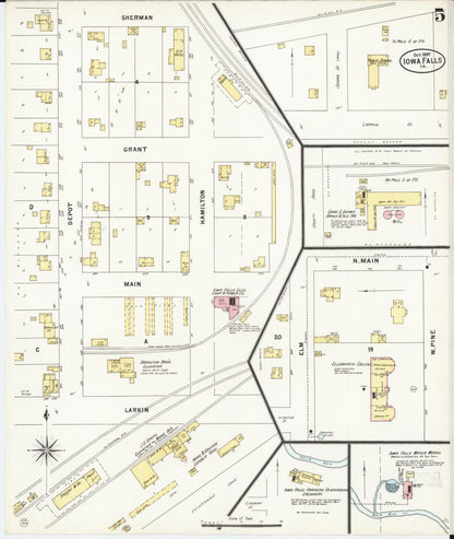 Sanborn Fire Insurance Map from Iowa Falls, Hardin County, Iowa (1897), Sheet #0005 - Historic Sanborn Fire Insurance Map Print