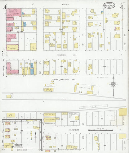 Sanborn Fire Insurance Map from Muscoda, Grant County, Wisconsin (1927), Sheet #0004 - Historic Sanborn Fire Insurance Map Print, vintage old map wall art, antique decor, genealogy gift, Wisconsin Wisconsin map