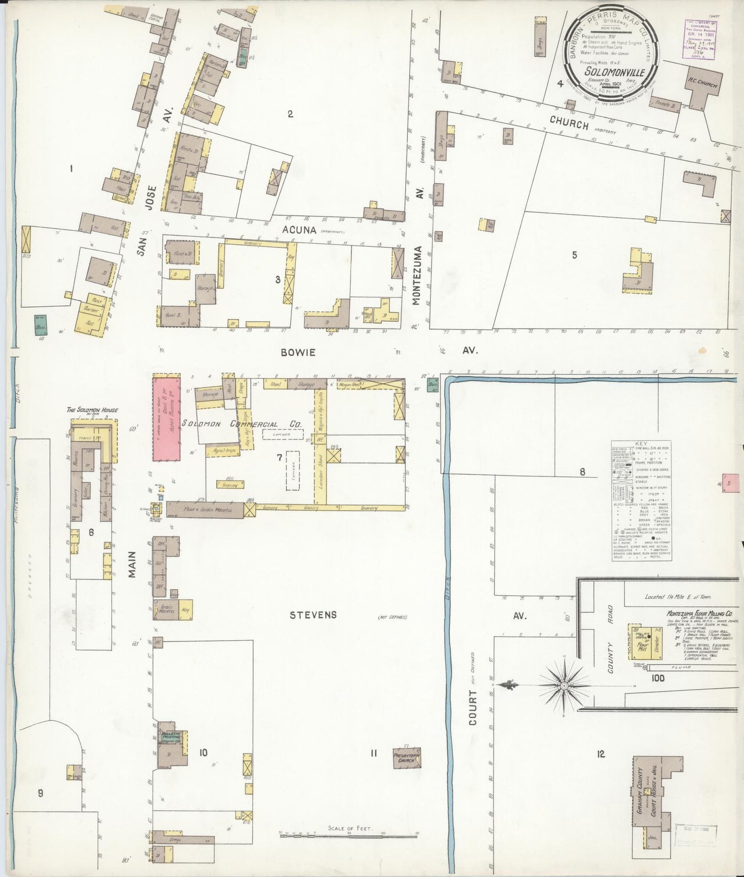 Sanborn Fire Insurance Map from Solomonville, Graham County, Arizona. (1901) – Historic Sanborn Fire Insurance Map Print