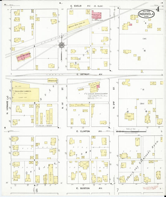 Sanborn Fire Insurance Map from Indianola, Warren County, Iowa (1918), Sheet #0004 - Historic Sanborn Fire Insurance Map Print, vintage old map wall art
