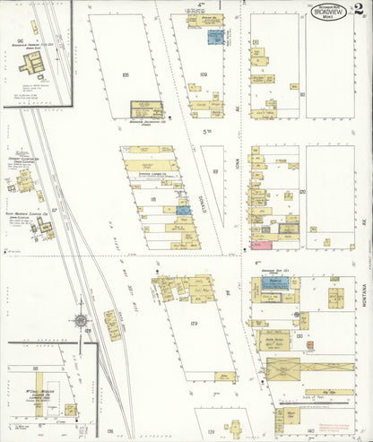 Sanborn Fire Insurance Map from Broadview, Yellowstone County, Montana (1920), Sheet #0002 - Complete Map Set gallery image, historic Sanborn map, vintage wall art, Montana Montana