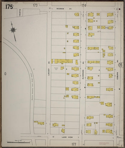 Sanborn Fire Insurance Map from Worcester, Worcester County, Massachusetts (1910), Sheet #0175 - Complete Map Set gallery image, historic Sanborn map, vintage wall art, Massachusetts Massachusetts