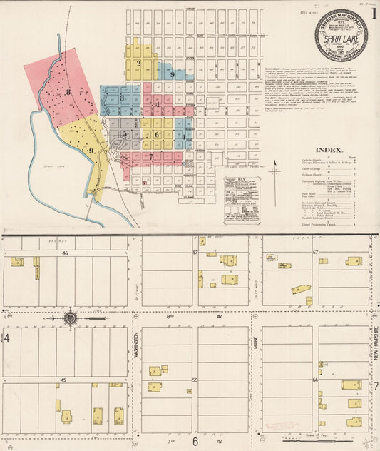 Sanborn Fire Insurance Map from Spirit Lake, Kootenai County, Idaho. (1921) – Historic Sanborn Fire Insurance Map Print