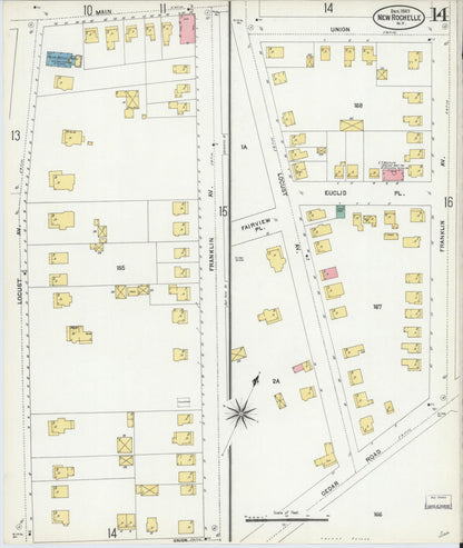 Sanborn Fire Insurance Map from New Rochelle, Westchester County, New York (1903), Sheet #0014 - Complete Map Set gallery image, historic Sanborn map, vintage wall art, New York New York