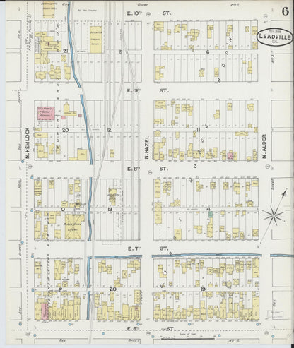 Sanborn Fire Insurance Map from Leadville, Lake County, Colorado (1889), Sheet #0006 - Complete Map Set gallery image, historic Sanborn map, vintage wall art, Colorado Colorado