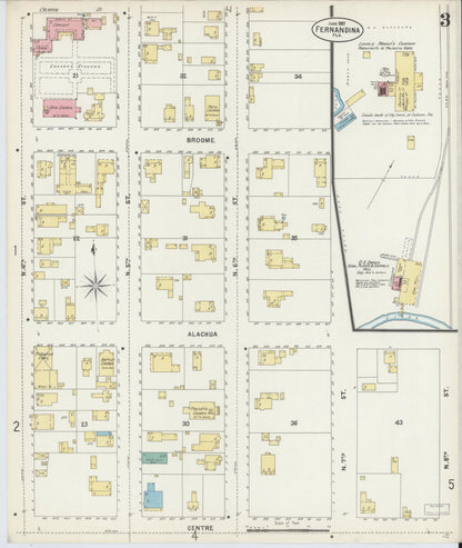 Sanborn Fire Insurance Map from Fernandina, Nassau County, Florida (1897), Sheet #0003 - Complete Map Set gallery image, historic Sanborn map, vintage wall art, Florida Florida