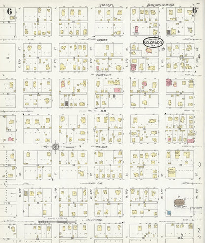 Sanborn Fire Insurance Map from Colorado, Mitchell County, Texas (1925), Sheet #0006 - Complete Map Set gallery image, historic Sanborn map, vintage wall art, Texas Texas