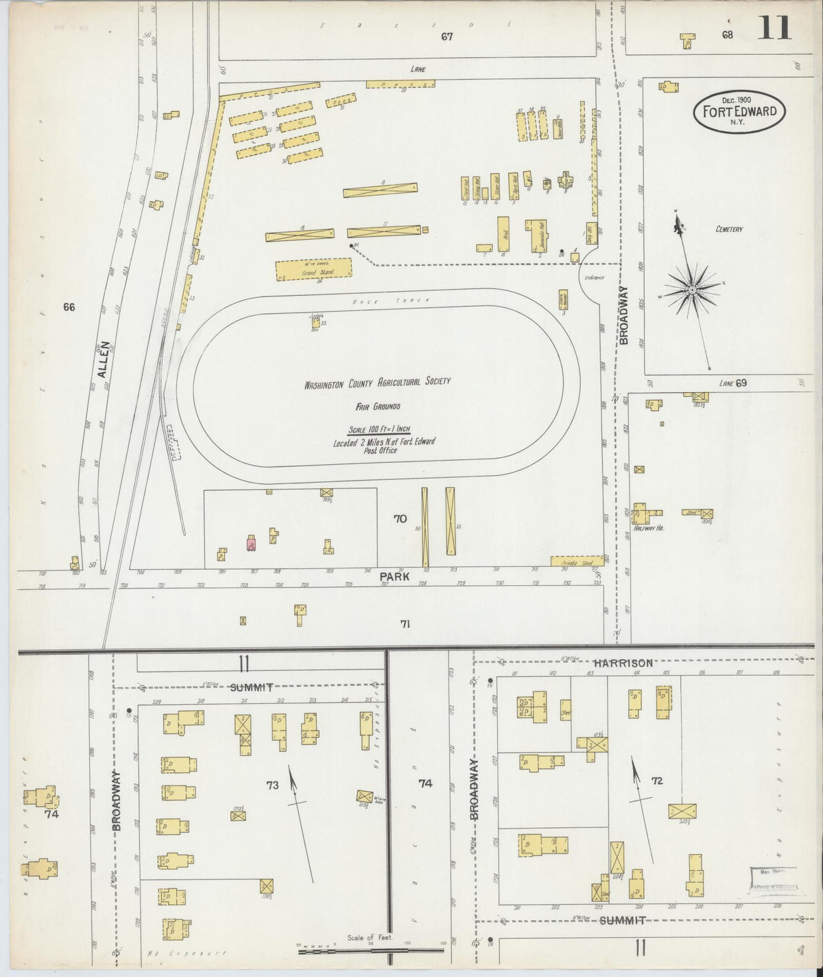 Sanborn Fire Insurance Map from Fort Edward, Washington County, New York (1900), Sheet #0011 - Complete Map Set gallery image, historic Sanborn map, vintage wall art, New York New York