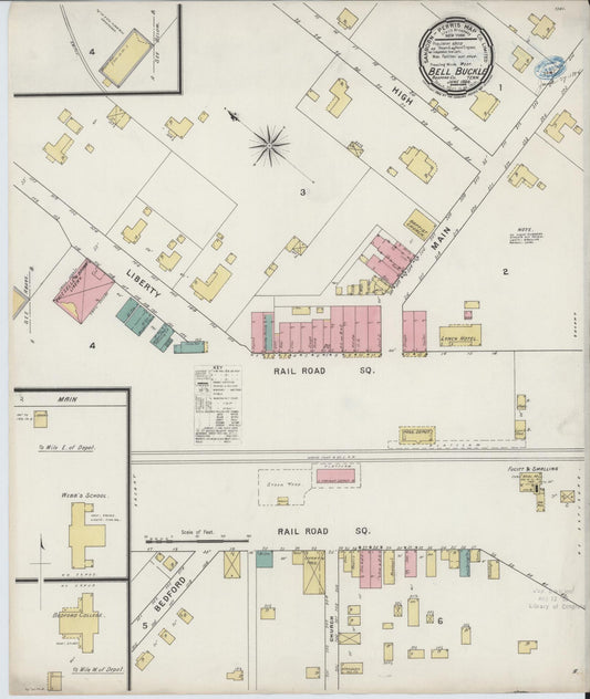 Sanborn Fire Insurance Map from Bell Buckle, Bedford County, Tennessee (1894), Sheet #0001 - Historic Sanborn Fire Insurance Map Print, vintage old map wall art, antique decor, genealogy gift, Tennessee Tennessee map