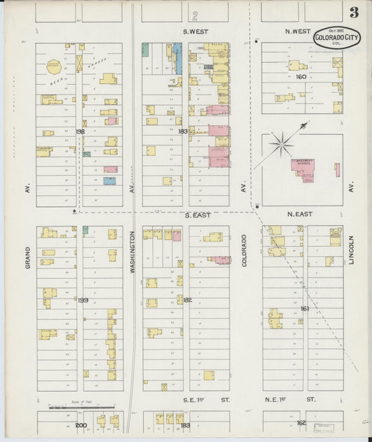 Sanborn Fire Insurance Map from Colorado City, El Paso County, Colorado (1892), Sheet #0003 - Historic Sanborn Fire Insurance Map Print, vintage old map wall art, antique decor, genealogy gift, Colorado Colorado map