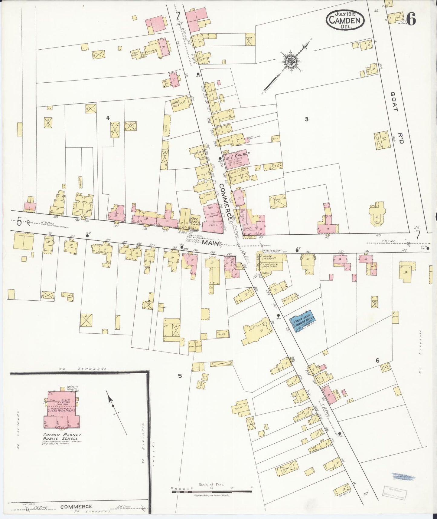 Sanborn Fire Insurance Map from Camden, Kent County, Delaware (1919), Sheet #0006 - Complete Map Set gallery image, historic Sanborn map, vintage wall art, Wyoming Wyoming