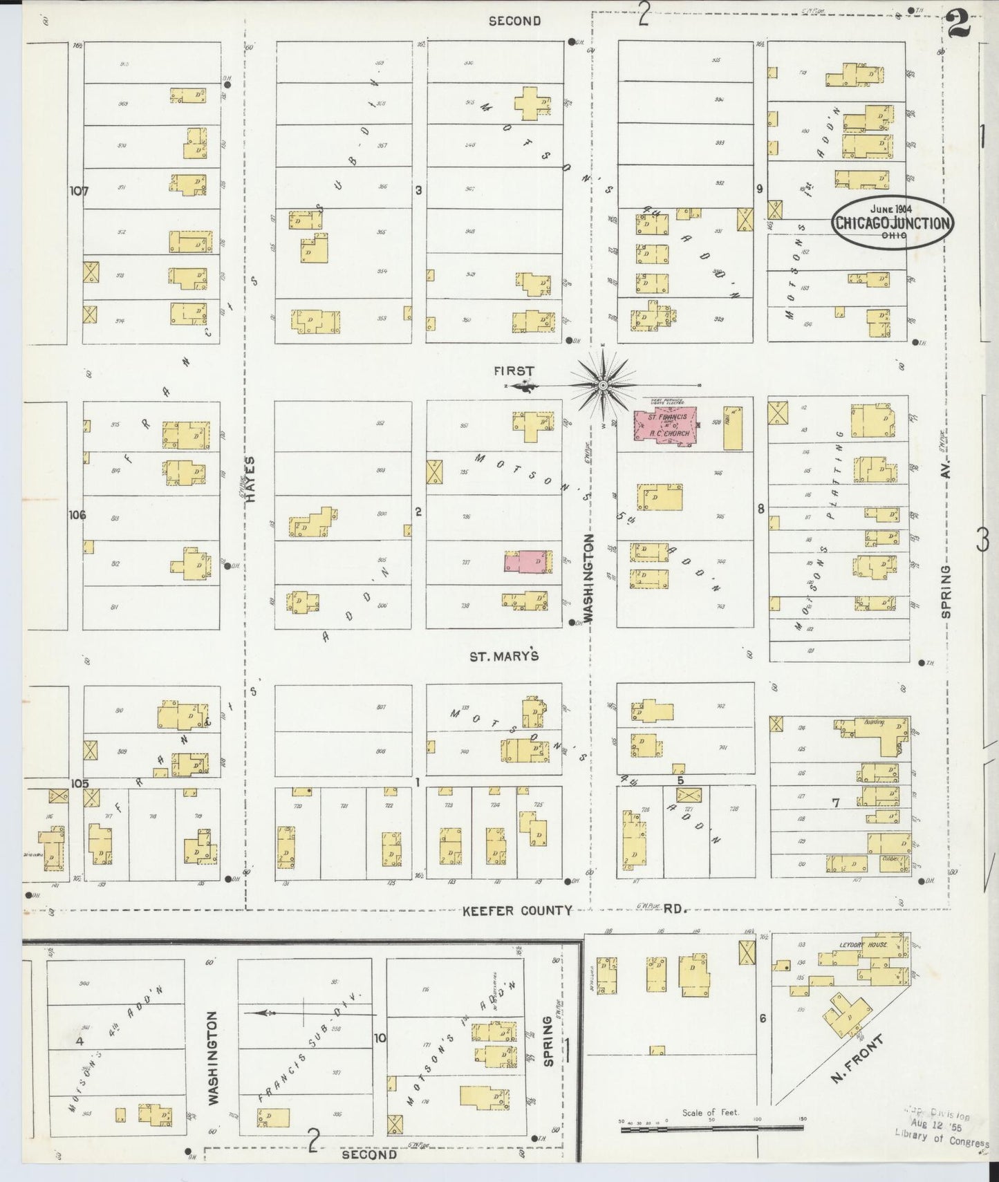 Sanborn Fire Insurance Map from Chicago Junction, Huron County, Ohio (1904), Sheet #0002 - Historic Sanborn Fire Insurance Map Print, vintage old map wall art, antique decor, genealogy gift, Ohio Ohio map