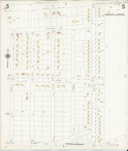 Sanborn Fire Insurance Map from Clarence, Erie County, New York (1946), Sheet #0005 - Historic Sanborn Fire Insurance Map Print, vintage old map wall art, antique decor, genealogy gift, New York New York map