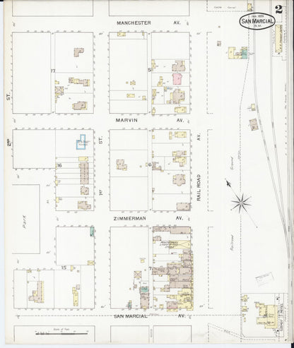 Sanborn Fire Insurance Map from San Marcial, Socorro County, New Mexico (1893), Sheet #0002 - Complete Map Set gallery image, historic Sanborn map, vintage wall art, New Mexico New Mexico