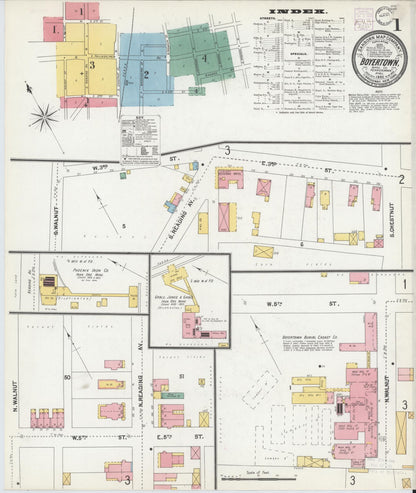Sanborn Fire Insurance Map from Boyertown, Berks County, Pennsylvania (1902), Sheet #0001 - Complete Map Set gallery image, historic Sanborn map, vintage wall art, Pennsylvania Pennsylvania