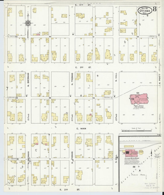 Sanborn Fire Insurance Map from Ottawa, Putnam County, Ohio (1911), Sheet #0008 - Historic Sanborn Fire Insurance Map Print, vintage old map wall art, antique decor, genealogy gift, Ohio Ohio map