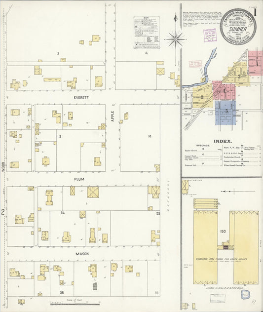 Sanborn Fire Insurance Map from Sumner, Pierce County, Washington (1908), Sheet #0001 - Complete Map Set gallery image, historic Sanborn map, vintage wall art, Washington Washington