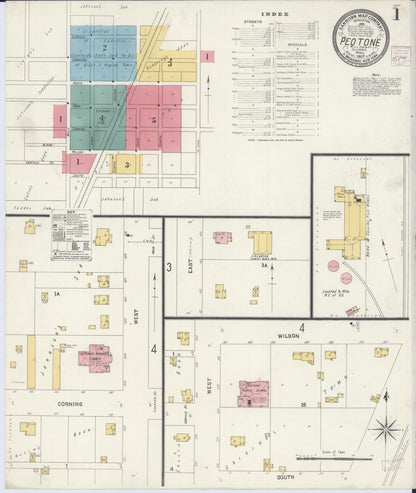 Sanborn Fire Insurance Map from Peotone, Will County, Illinois (1907), Sheet #0001 - Complete Map Set gallery image, historic Sanborn map, vintage wall art, Illinois Illinois