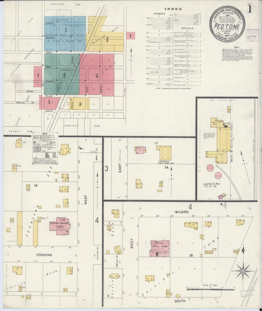 Sanborn Fire Insurance Map from Peotone, Will County, Illinois (1907), Sheet #0001 - Complete Map Set gallery image, historic Sanborn map, vintage wall art, Illinois Illinois