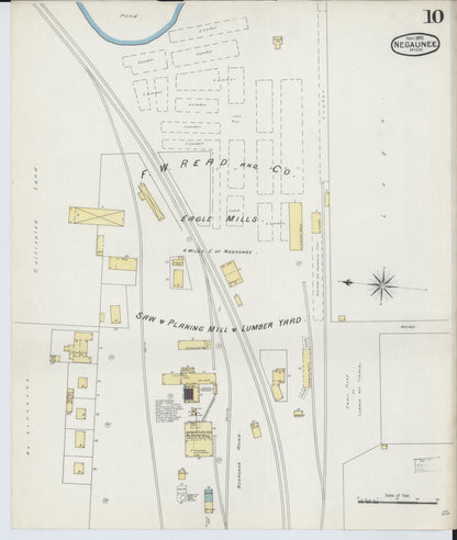 Sanborn Fire Insurance Map from Negaunee, Marquette County, Michigan (1892), Sheet #0010 - Historic Sanborn Fire Insurance Map Print, vintage old map wall art, antique decor, genealogy gift, Michigan Michigan map