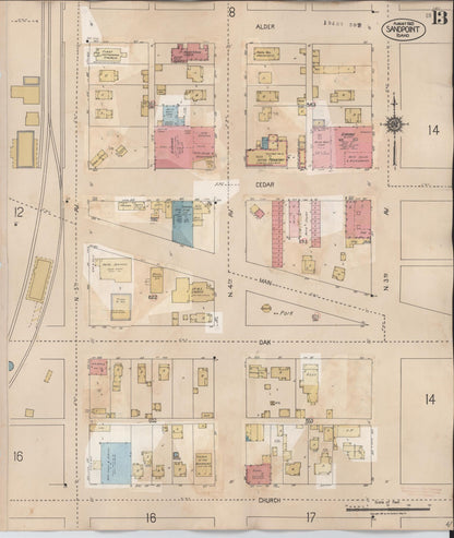 Sanborn Fire Insurance Map from Sandpoint, Bonner County, Idaho (1948), Sheet #0013 - Complete Map Set gallery image, historic Sanborn map, vintage wall art, Idaho Idaho