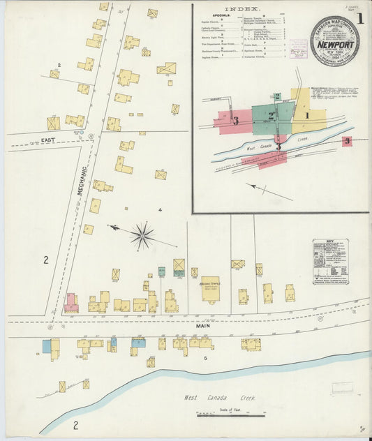Sanborn Fire Insurance Map from Newport, Herkimer County, New York (1904), Sheet #0001 - Complete Map Set gallery image, historic Sanborn map, vintage wall art, New York New York