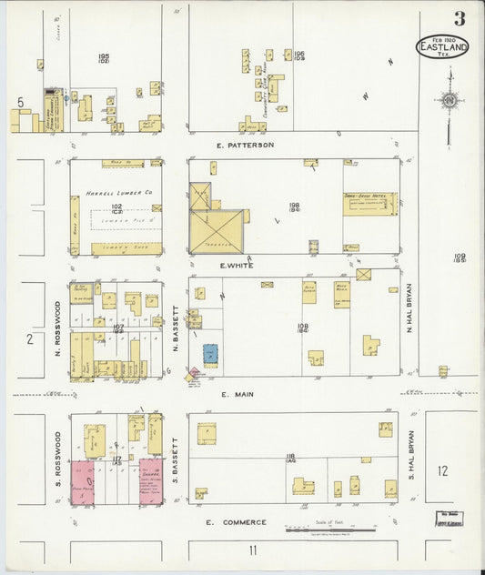 Sanborn Fire Insurance Map from Eastland, Eastland County, Texas (1920), Sheet #0003 - Historic Sanborn Fire Insurance Map Print, vintage old map wall art, antique decor, genealogy gift, Texas Texas map