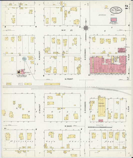Sanborn Fire Insurance Map from El Paso, Woodford County, Illinois (1911), Sheet #0002 - Historic Sanborn Fire Insurance Map Print, vintage old map wall art, antique decor, genealogy gift, Illinois Illinois map