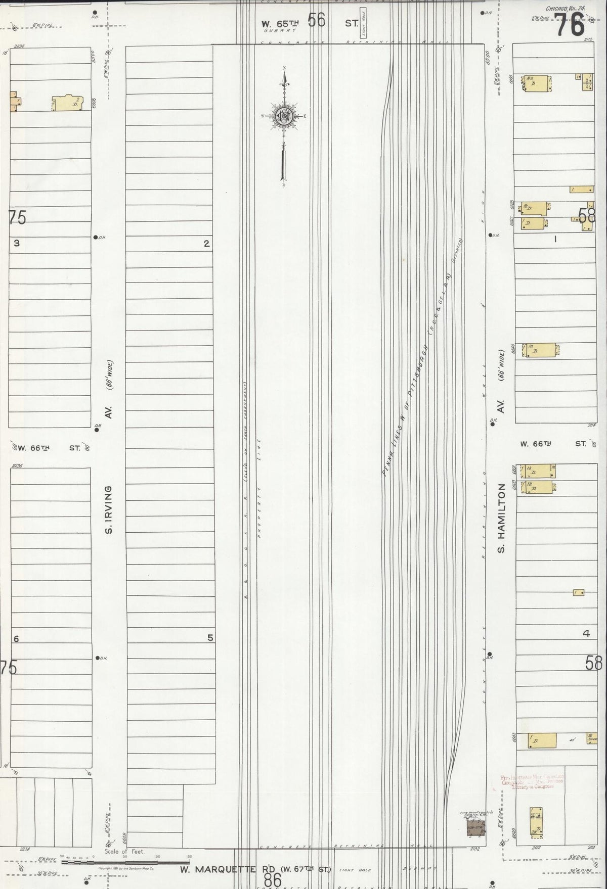 Sanborn Fire Insurance Map from Chicago, Cook County, Illinois (1920), Sheet #0076 - Historic Sanborn Fire Insurance Map Print, vintage old map wall art, antique decor, genealogy gift, Illinois Illinois map