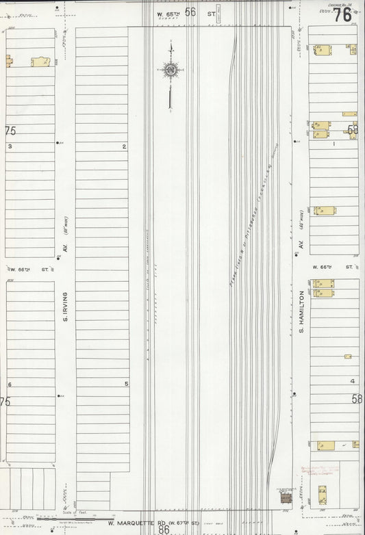 Sanborn Fire Insurance Map from Chicago, Cook County, Illinois (1920), Sheet #0076 - Historic Sanborn Fire Insurance Map Print, vintage old map wall art, antique decor, genealogy gift, Illinois Illinois map