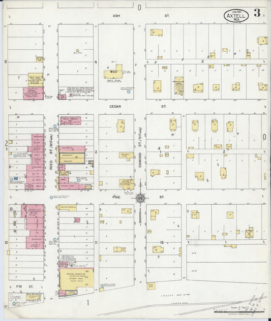 Sanborn Fire Insurance Map from Axtell, Kearney County, Nebraska (1921), Sheet #0003 - Historic Sanborn Fire Insurance Map Print, vintage old map wall art, antique decor, genealogy gift, Nebraska Nebraska map