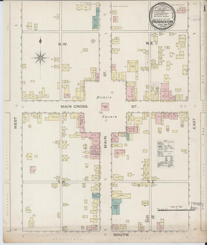 Sanborn Fire Insurance Map from Fredericktown, Madison County, Missouri (1886), Sheet #0001 - Complete Map Set gallery image, historic Sanborn map, vintage wall art, Missouri Missouri