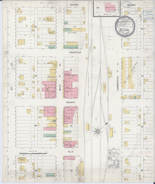Sanborn Fire Insurance Map from Belton, Cass County, Missouri (1898), Sheet #0001 - Historic Sanborn Fire Insurance Map Print, vintage old map wall art, antique decor, genealogy gift, Missouri Missouri map