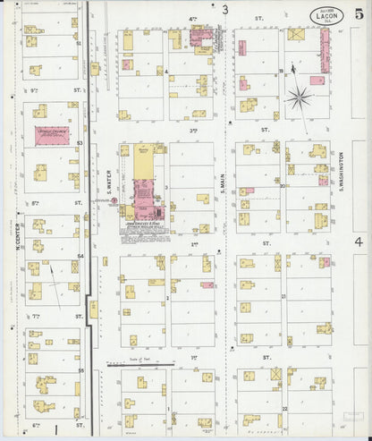 Sanborn Fire Insurance Map from Lacon, Marshall County, Illinois (1899), Sheet #0005 - Complete Map Set gallery image, historic Sanborn map, vintage wall art, Illinois Illinois