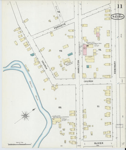 Sanborn Fire Insurance Map from Rahway, Union County, New Jersey (1891), Sheet #0011 - Complete Map Set gallery image, historic Sanborn map, vintage wall art, New Jersey New Jersey