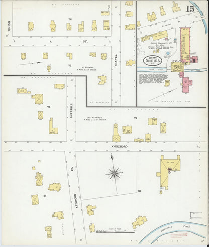 Sanborn Fire Insurance Map from Oneida, Madison County, New York (1904), Sheet #0014 - Historic Sanborn Fire Insurance Map Print, vintage old map wall art, antique decor, genealogy gift, New York New York map