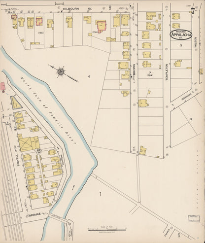 Sanborn Fire Insurance Map from Appalachia, Wise County, Virginia (1922), Sheet #0007 - Complete Map Set gallery image, historic Sanborn map, vintage wall art, Virginia Virginia