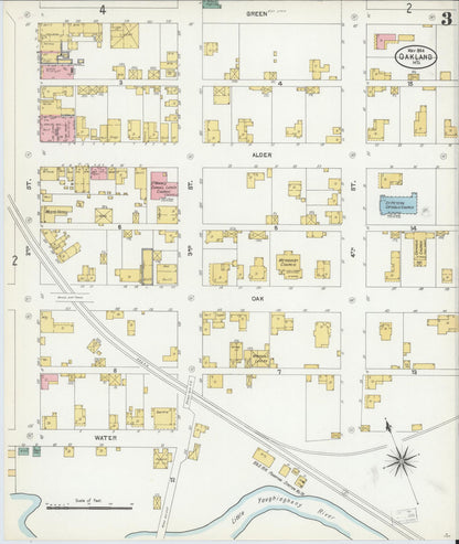 Sanborn Fire Insurance Map from Oakland, Garrett County, Maryland (1904), Sheet #0003 - Complete Map Set gallery image, historic Sanborn map, vintage wall art, Maryland Maryland