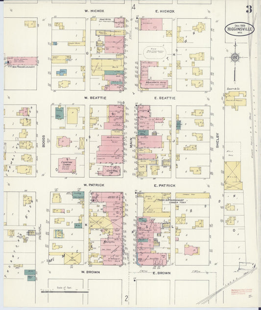 Sanborn Fire Insurance Map from Higginsville, Lafayette County, Missouri (1909), Sheet #0003 - Historic Sanborn Fire Insurance Map Print, vintage old map wall art, antique decor, genealogy gift, Missouri Missouri map