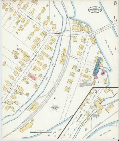 Sanborn Fire Insurance Map from Middleville, Herkimer County, New York (1906), Sheet #0003 - Complete Map Set gallery image, historic Sanborn map, vintage wall art, New York New York