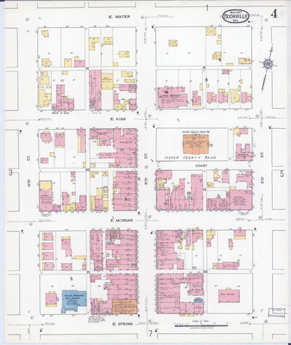Sanborn Fire Insurance Map from Boonville, Cooper County, Missouri (1917), Sheet #0004 - Complete Map Set gallery image, historic Sanborn map, vintage wall art, Missouri Missouri