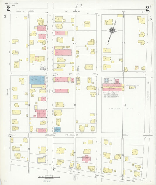 Sanborn Fire Insurance Map from Lake City, Anderson County, Tennessee (1940), Sheet #0002 - Historic Sanborn Fire Insurance Map Print, vintage old map wall art, antique decor, genealogy gift, Tennessee Tennessee map