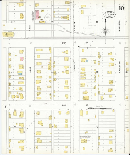 Sanborn Fire Insurance Map from Ottawa, Franklin County, Kansas (1905), Sheet #0010 - Historic Sanborn Fire Insurance Map Print, vintage old map wall art, antique decor, genealogy gift, Kansas Kansas map
