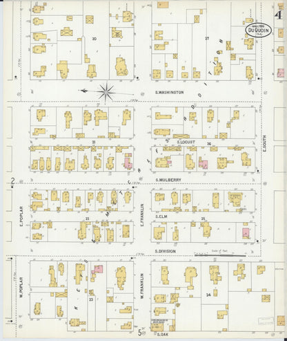 Sanborn Fire Insurance Map from Du Quoin, Perry County, Illinois (1900), Sheet #0004 - Complete Map Set gallery image, historic Sanborn map, vintage wall art, Illinois Illinois