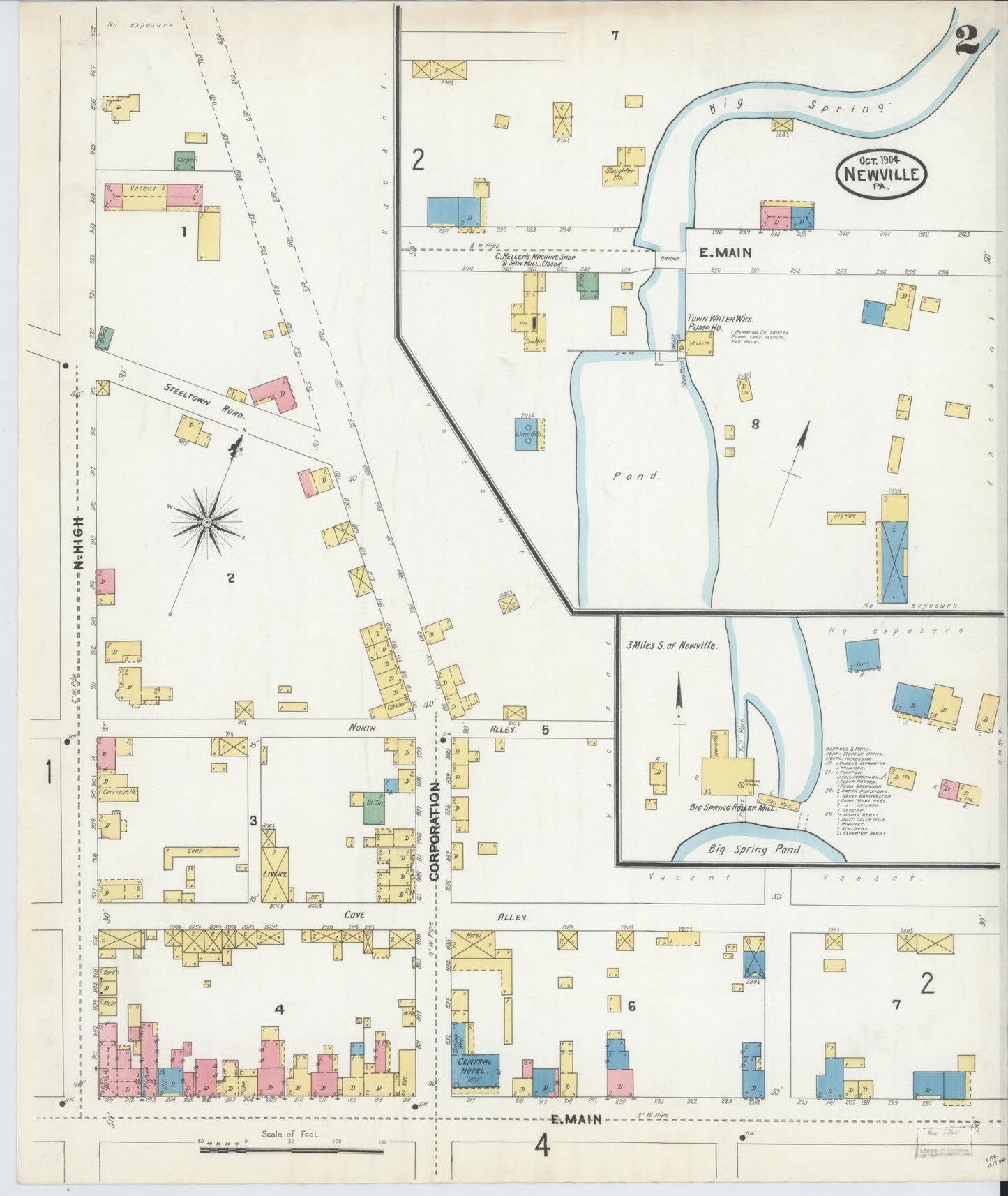 Sanborn Fire Insurance Map from Newville, Cumberland County, Pennsylvania (1904), Sheet #0002 - Complete Map Set gallery image, historic Sanborn map, vintage wall art, Pennsylvania Pennsylvania