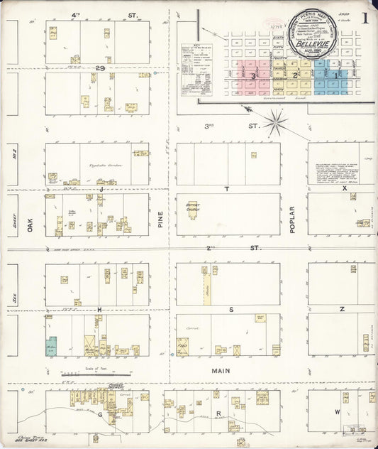 Sanborn Fire Insurance Map from Bellevue, Blaine County, Idaho. (1890) – Historic Sanborn Fire Insurance Map Print