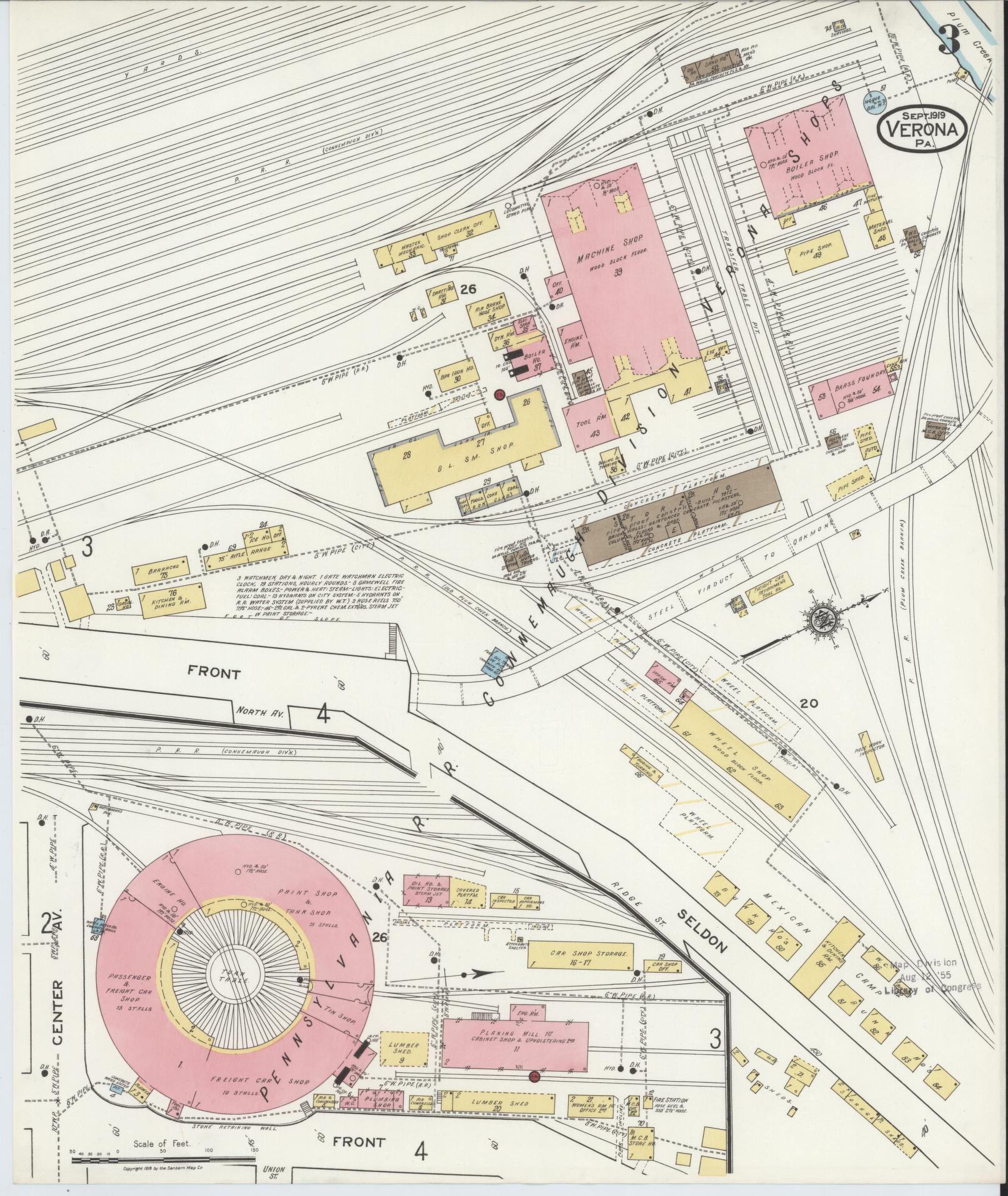 Sanborn Fire Insurance Map from Verona, Allegheny County, Pennsylvania (1919), Sheet #0003 - Complete Map Set gallery image, historic Sanborn map, vintage wall art, Pennsylvania Pennsylvania